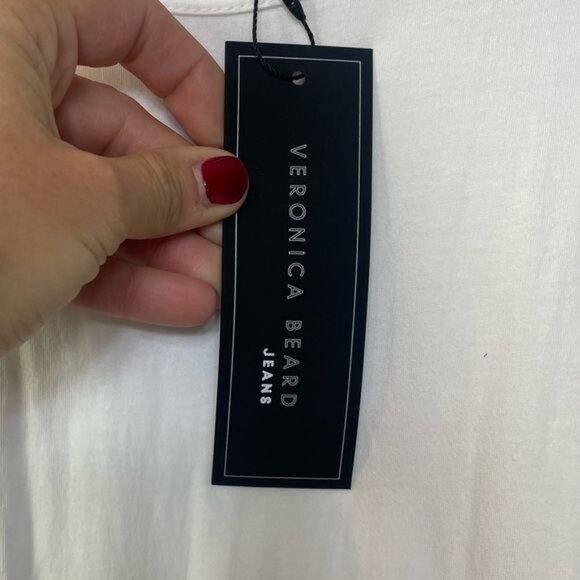 Veronica Beard Tilney Striped Jersey Paneled Cotton Poplin Midi Dress Large NWT - Picture 12 of 14